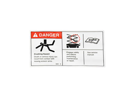 Danger Decal, Use Safety Arm