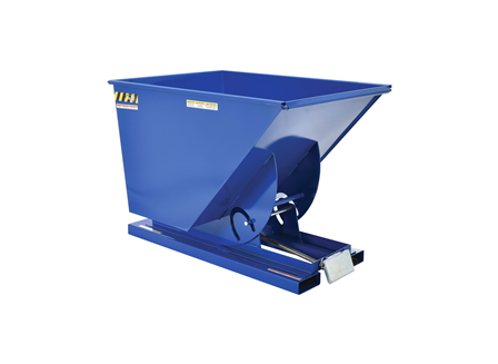 Self Dumping Hopper with Bumper Release, D-Style, Light Duty-12 Gauge Steel, Volume: 1 yd 3