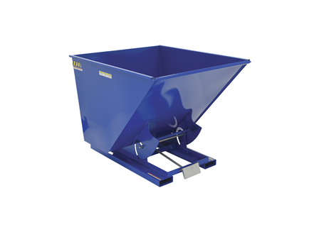 Self Dumping Hopper with Bumper Release, D-Style, Medium Duty-10 Gauge Steel, Volume: 2 yd 3