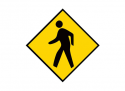 Yellow Pedestrian Sign, 24 in.