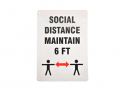 Wall Sign, Social Distance, Maintain 6 ft., 10 in. x 14 in.