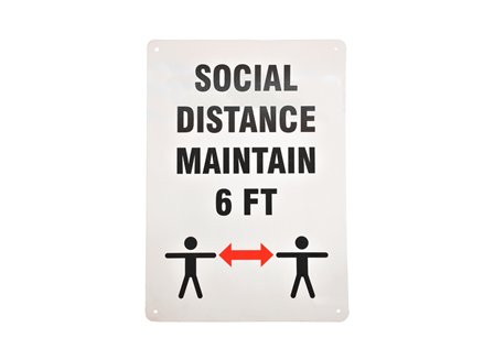 Wall Sign, Social Distance, Maintain 6 ft., 10 in. x 14 in.