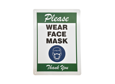 Wall Sign, Wear Face Mask, 10 in. x 14 in.