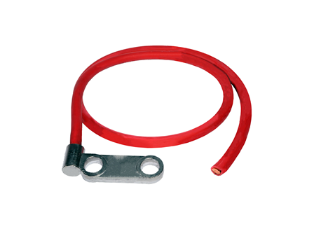 Standard Cable Assembly, Offset Two Hole Posts, 3.00 in., Red, Gauge: 3/0