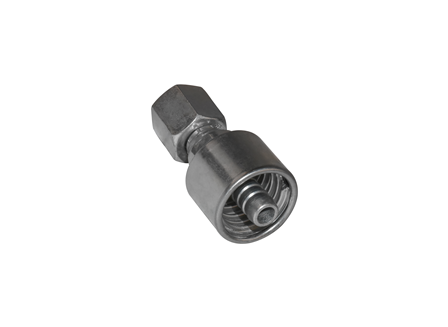 Rubber Hose Coupling, Female JIC 37Р’В° Flare Swivel, .375 in. I.D., Thread Size: 9/16-18, Stem Hex: 5/8 in.