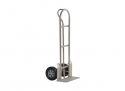 P-Handle Hand Truck, Stainless Steel, 600 lb., Hard Rubber Wheels