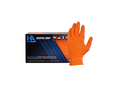 Hand Armor® Nitrile Grip Industrial Gloves, Orange, L, Case/1000