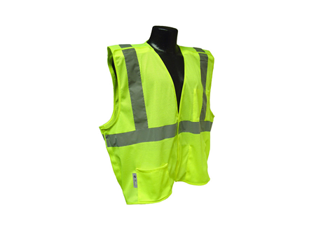 Safety Vest, Class 2 Breakaway, XL, High Visibility Green