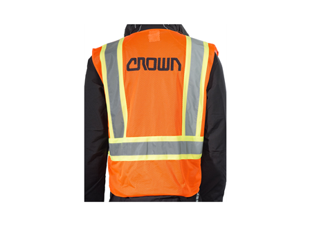 Safety Vest, Class 2 Zippered, Large, High Visibility Orange