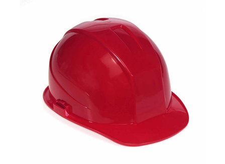 Hard Hat, 4 Point Ratchet Suspension, Red